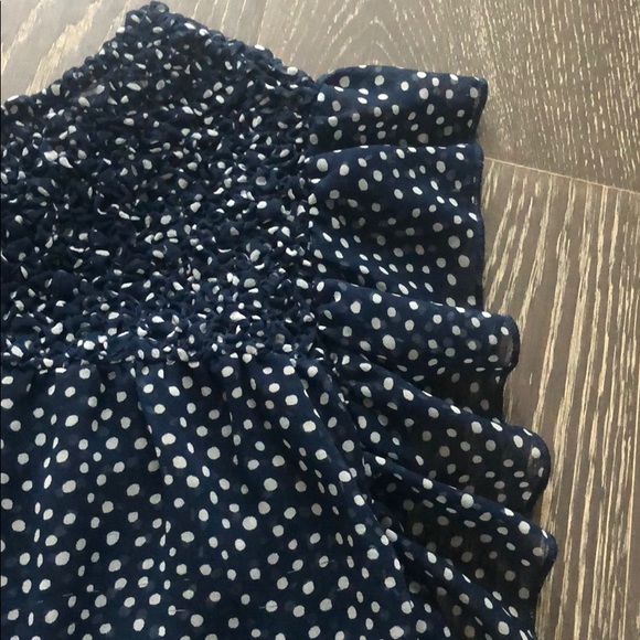 Zara navy blue and white polka dot blouse - Picture 3 of 4